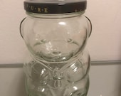 Vintage Kraft Peanut Butter Glass BEAR JAR 1980s