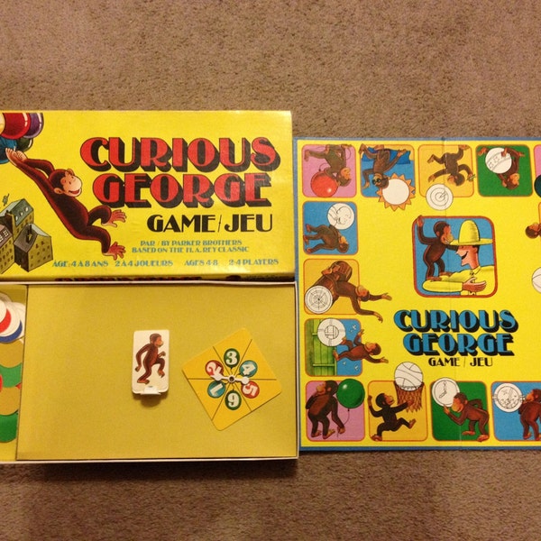 The Curious George Game 1977 Vintage Parker Bros. Brothers Games Board Game 70s