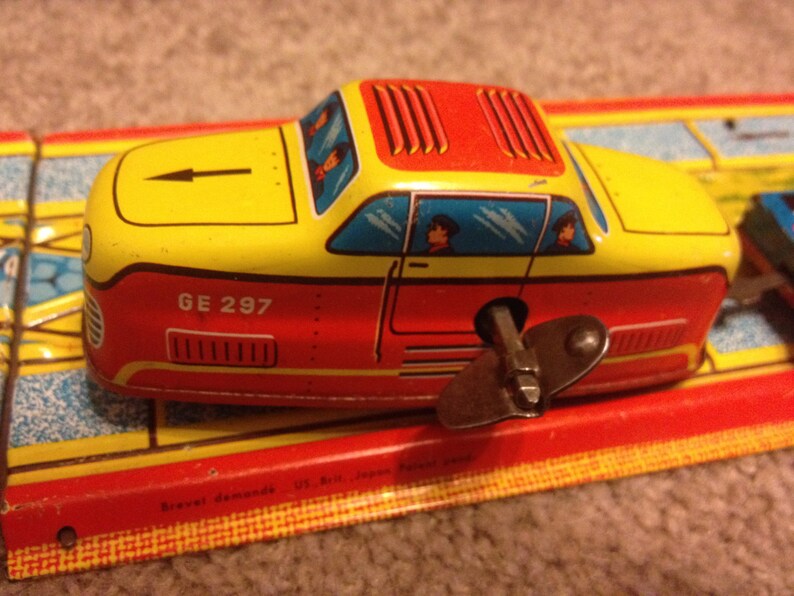 Vintage Tin Toy Log Carrier on Track Made in Germany Etsy