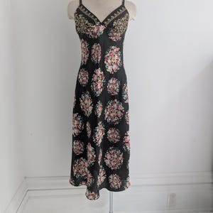 Vintage 90s Jones New York Slip Dress in Fantastic Deep Floral Print