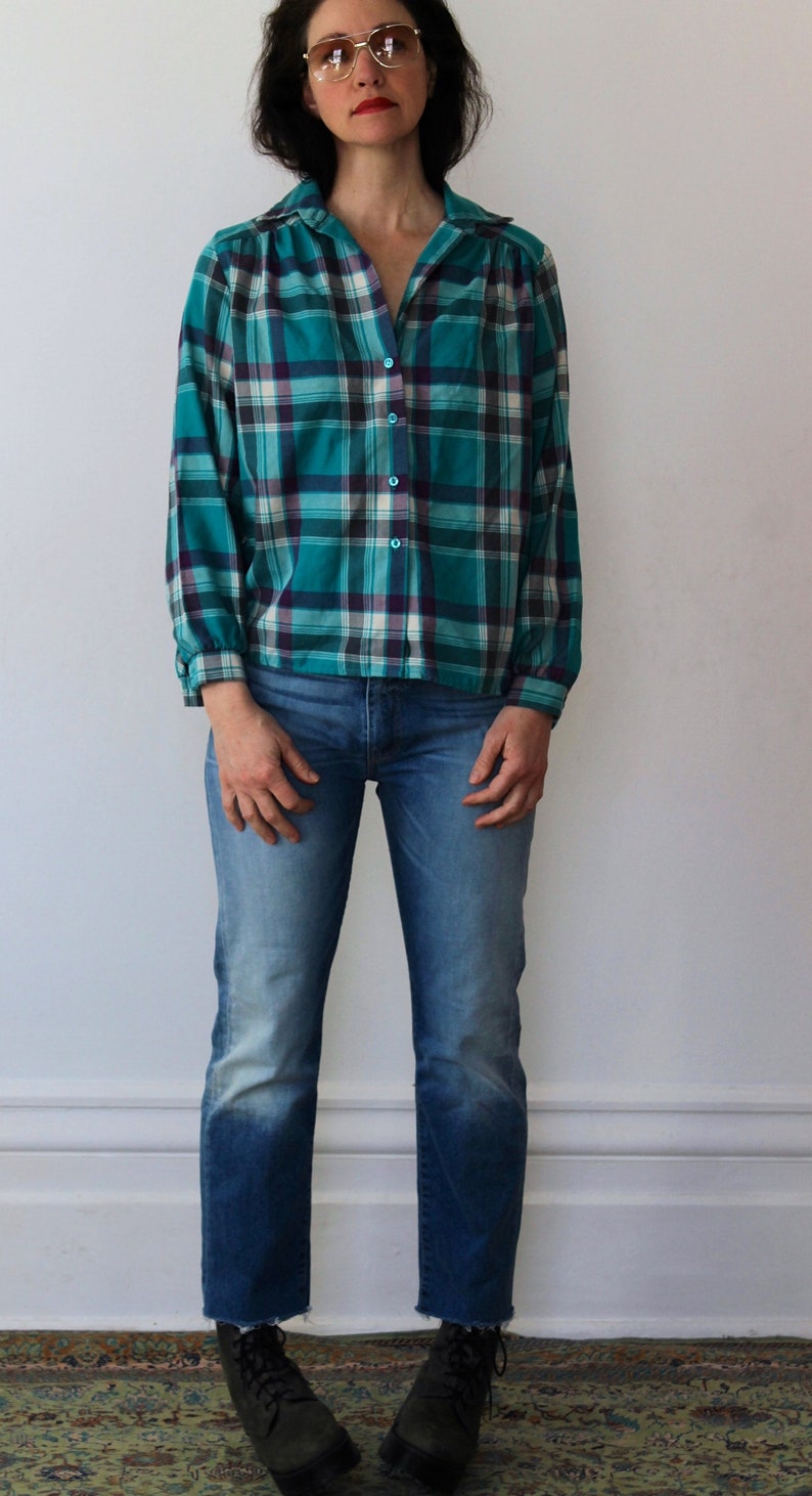 Vintage Soft Cotton Plaid Shirt