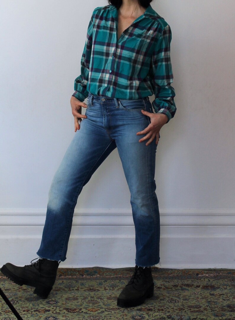 Vintage Soft Cotton Plaid Shirt