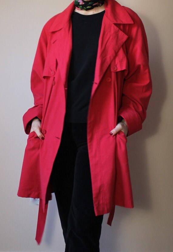 Vintage Pink Trench/Slouchy/ Oversize/Street Style