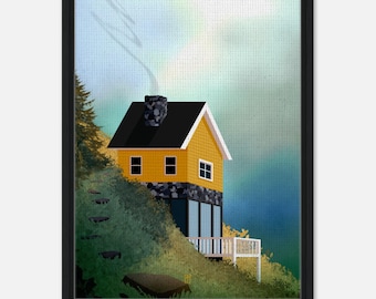 Little Cabin - Framed Canvas 45x60 cm / 18x24″
