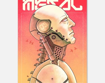 Retro Robot Matte Paper Poster – Sci-Fi Wall Art