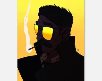 Noir Detective Art Print – Matte Paper, Film Noir Style