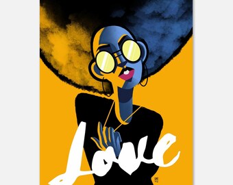 Love Art Print – Modern Woman Portrait, Matte Paper Poster
