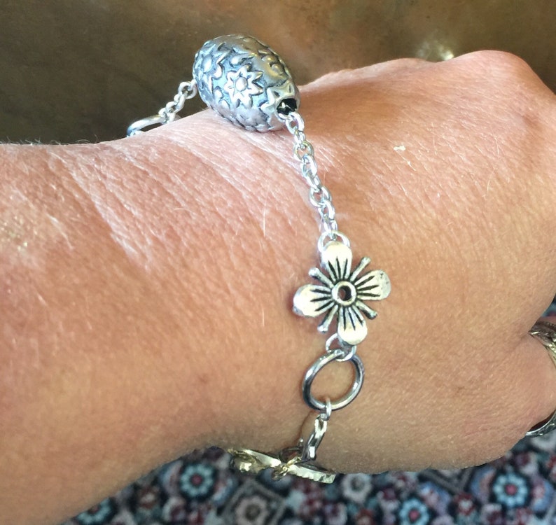 chrysoprase,metalwork bracelet Handmade trailertrashjewelry1