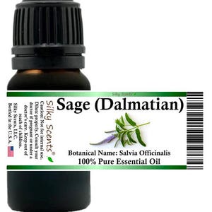 Aceite Esencial de Salvia Silky Scents (Dálmata - Salvia Officinalis) 100% Puro y Natural