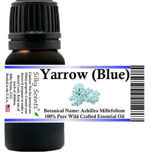 Silky Scents Yarrow (Blue) Wild Crafted Essential Oil (Achillea Millefolium) 100% Pure and Natural