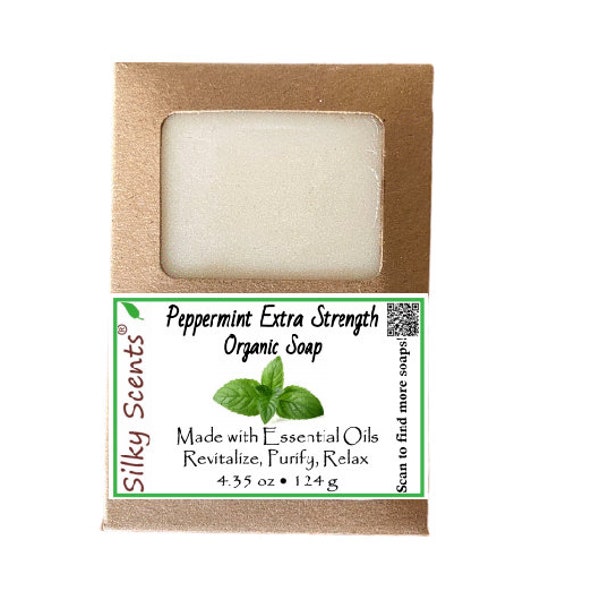 Peppermint Extra Strength Soap Bar - Made with Organic Ingredients and Pure Essential Oils