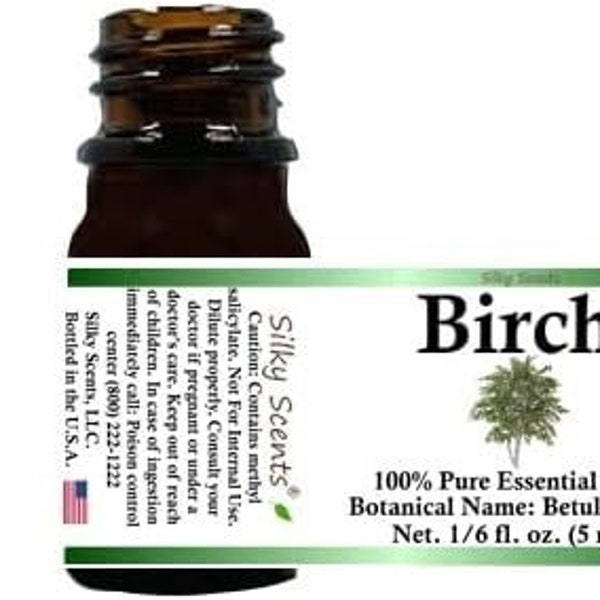 Birch Essential Oil (Betula Lenta) 100% Pure and Natural - with Child Resistant Cap