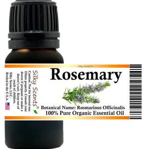 Silky Scents Rosemary Organic Essential Oil (Rosmarinus Officinalis) 100% Pure and Natural