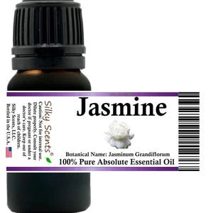 Silky Scents Jasmine Absolute (Jasminum Grandiflorum) Essential Oil 100% Pure and Natural