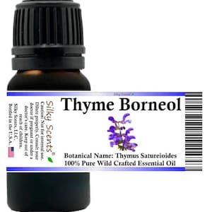 Aromas sedosos Tomillo Borneol Aceite esencial artesanal silvestre (Thymus Satureioides) 100% puro y natural