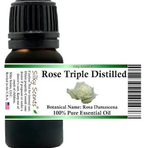 Silky Scents Rose Triple Distilled (Rose Otto) Essential Oil (Rosa Damascena) 100% Pure and Natural