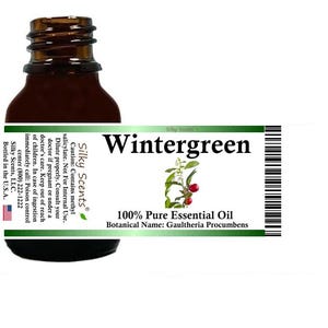 Silky Scents Wintergreen Essential Oil (Gaultheria Procumbens) 100% Pure and Natural with Certified Child Resistant Cap