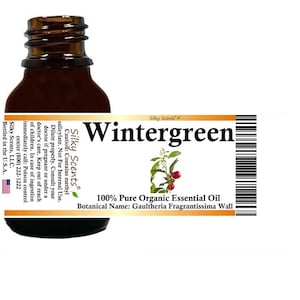 Silky Scents Wintergreen Organic Essential Oil (Gaultheria Fragrantissima Wall) 100% Pure and Natural with Certified Child Resistant Cap