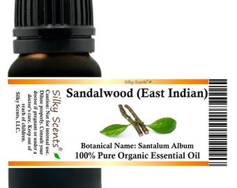 Silky Scents Sandalwood (East Indian) Organic Essential Oil (Santalum Album) 100% Pure and Natural
