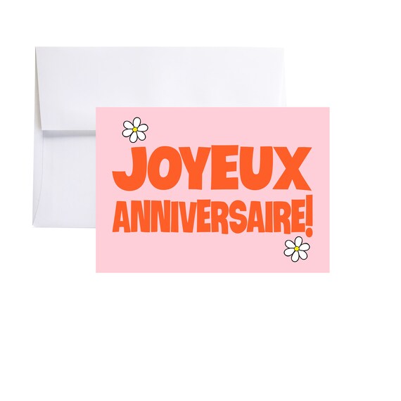 Joyeux Anniversaire Happy Birthday Card Etsy Joyeux Anniversaire Happy Birthday Card Etsy