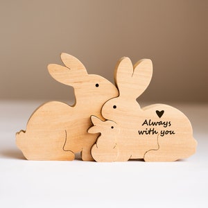 Wooden rabbits family puzzle – Yeshmily