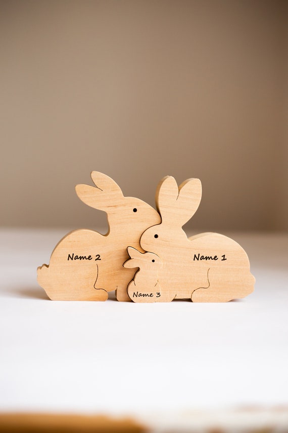 Reageren Lotsbestemming inflatie Moederdag cadeau Pasen houten konijn familie van 3 speelgoed - Etsy  Nederland