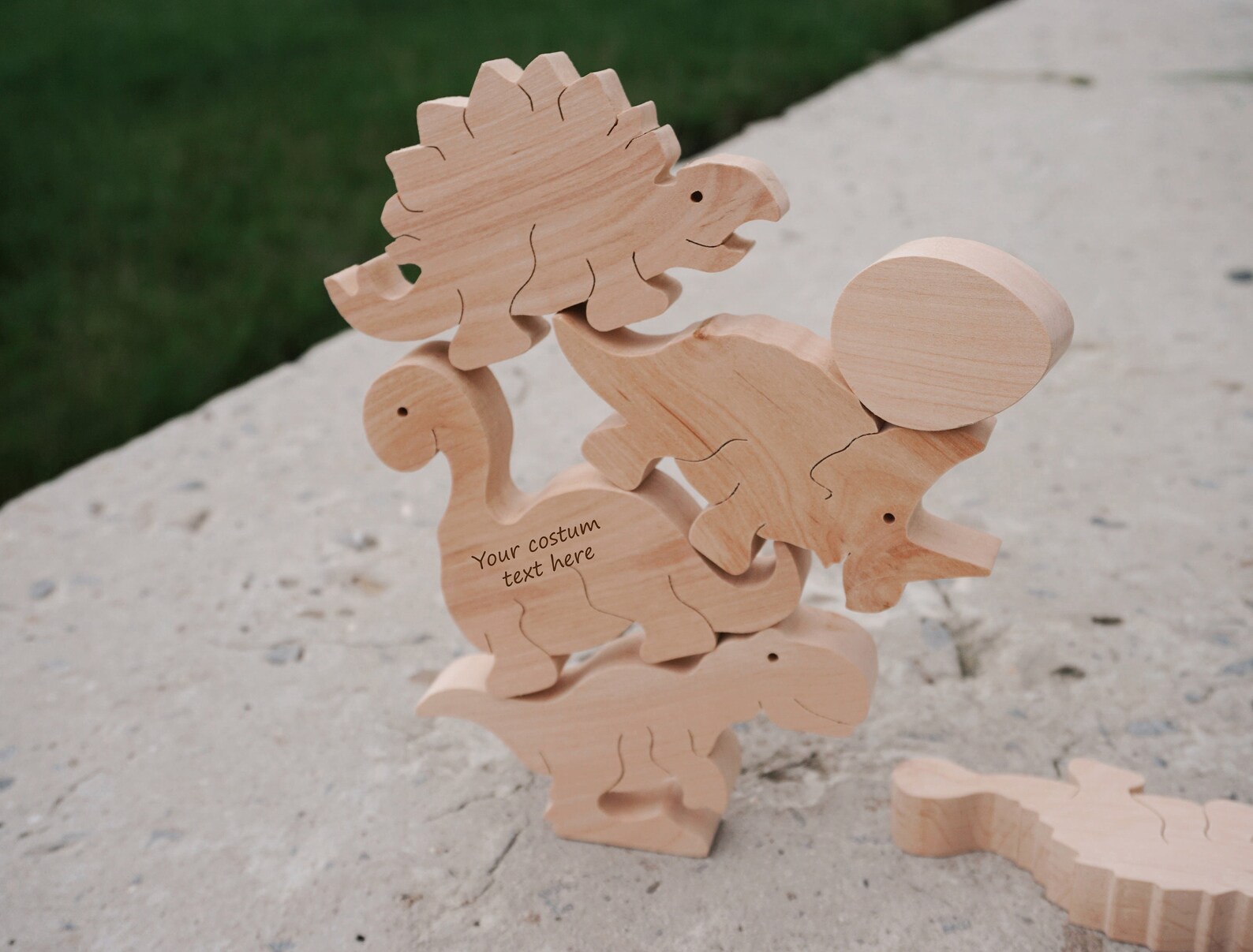 Stacking Dino Toys Wooden Balancing Game Dinosaur Toddler Gift Etsy