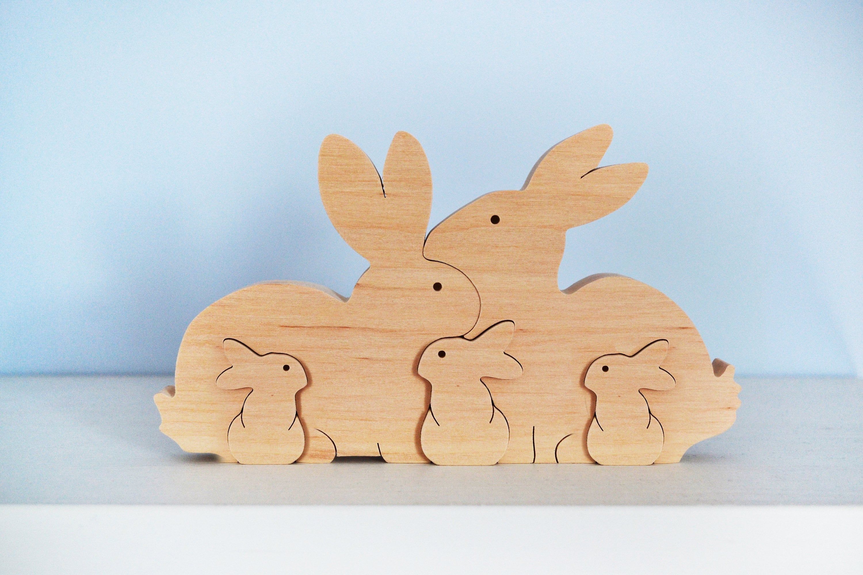 Personalized wooden bunny puzzle Christmas gift for family of Etsy