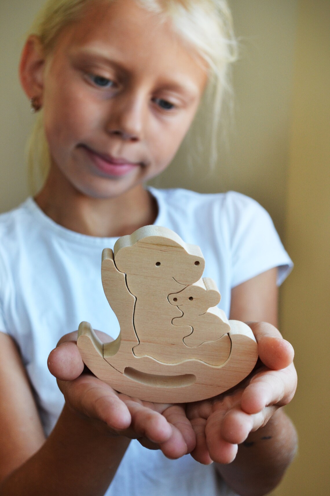 Kids gift Wood bear Wooden Puzzle bear Educational toys Etsy