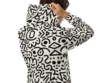 Unisex-Kapuzenpullover aus recyceltem Polyester: Entspannte Passform, weiches Fleece
