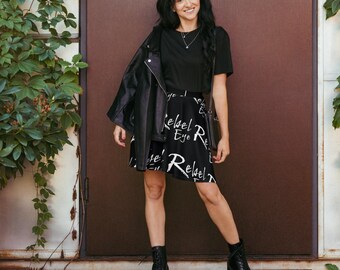 Rebel Eye Skater Skirt Flared A-line, Versatile, Feminine, Casual
