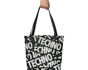 Sac fourre-tout Techno Music élégant avec bretelles réglables et coutures renforcées