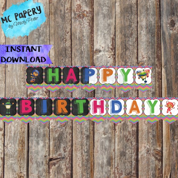 Team Umizoomi Birthday Banner Team Umizoomi Birthday Etsy