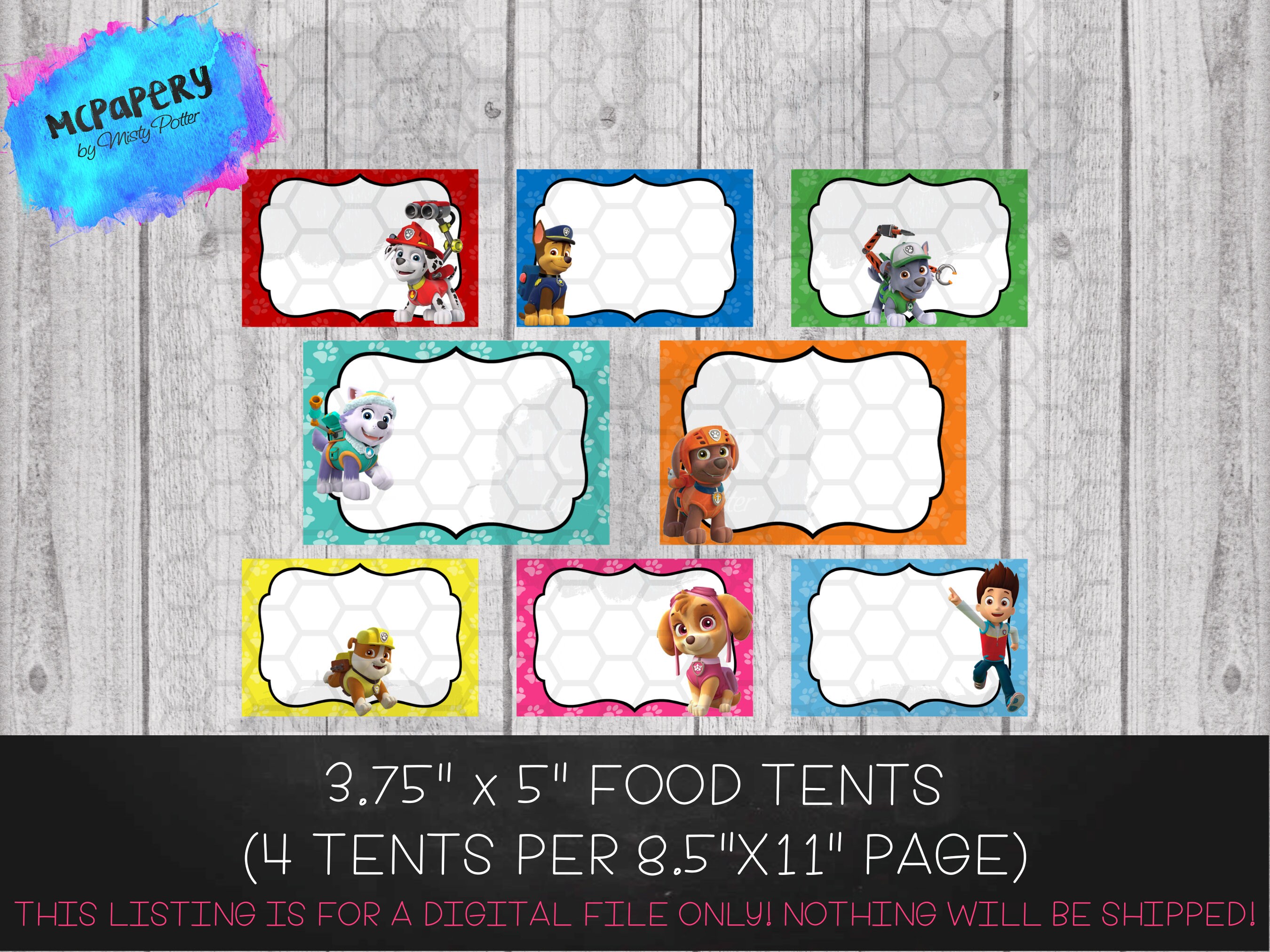 Paw Patrol Labels - Etsy