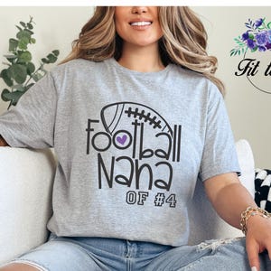 Personalized Football Nana T-Shirt, Sports Nana, Gifts for Nana, Gifts for Her, Spirit Wear, Custom Football Shirt