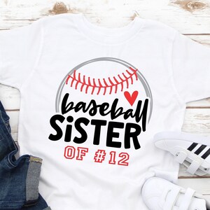 Baseball Sister T-Shirt, Personalized with Number, Baseball Sis, Baseball Spirit Wear, Baseball Sister Gift, Baseball Lover Shirt
