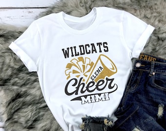 Cheer Mimi Shirt Personalized with Mascot Name, Cheer Mimi Gift, Cheer Spirit Wear, Glitter Cheer Competition Shirt, Gifts for Her