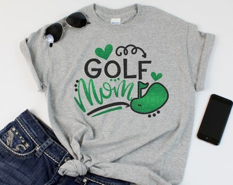 Golf Mom T-Shirt, Golf Shirt, Golf Tees, Glitter Golf Mom Shirt, Spirit Wear