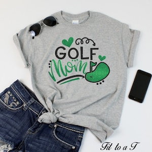 Golf Mom T-Shirt, Golf Shirt, Golf Tees, Glitter Golf Mom Shirt, Spirit Wear