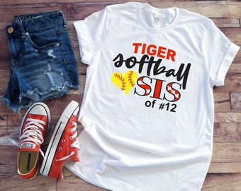 Softball Sis T-Shirt, Glitter Softball Sister Tee, Softball Fan Wear, Spirit Wear, Softball Sister Gift, Gifts for Her