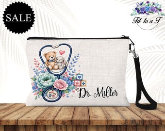 Neceser personalizado para pediatra: neceser con cremallera y nombre personalizado, regalo para pediatra, estuche de viaje.