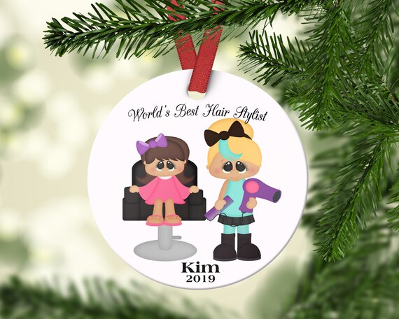 World S Best Hair Stylist Christmas Ornament Hairstylist Etsy