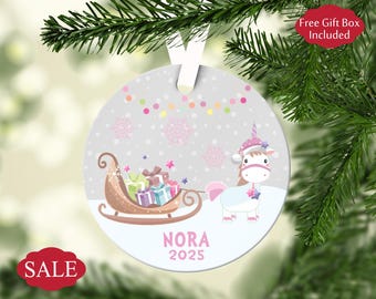 Personalized Unicorn Christmas Ornament, Unicorn Lover Gift, Stocking Stuffer, Gifts for Kids, Family Keepsake, Gifts for Toddlers