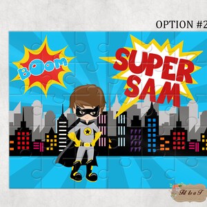 Personalized Superhero Jigsaw Puzzle, Gifts for Kids, Birthday Gift Ideas, Puzzles for Boys, Learning Toys, Stocking Stuffers, Keepsake image 2