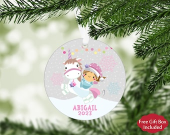 Personalized Unicorn Christmas Ornament, Girl Christmas Ornament, Custom Ornament, Stocking Stuffer