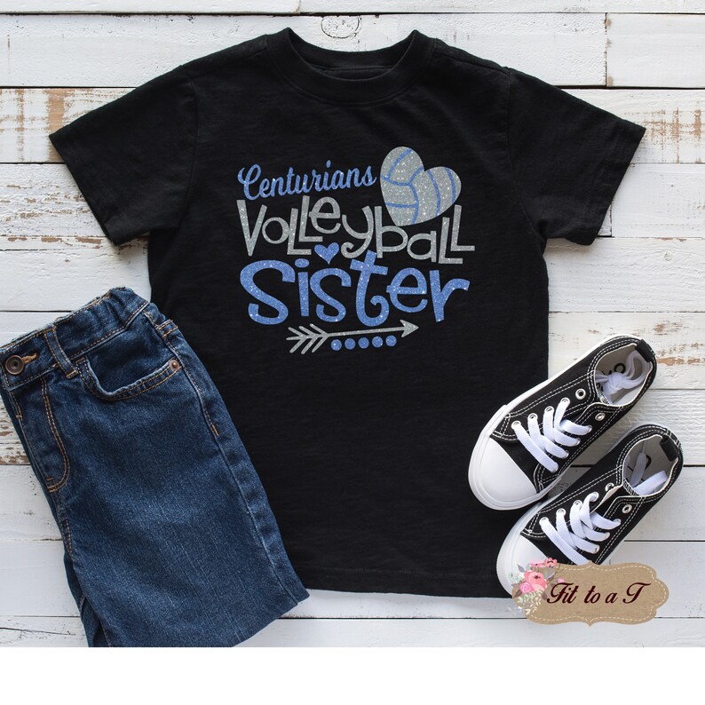 Volleyball Sister TShirt Volleyball Sister Glitter Shirt Etsy