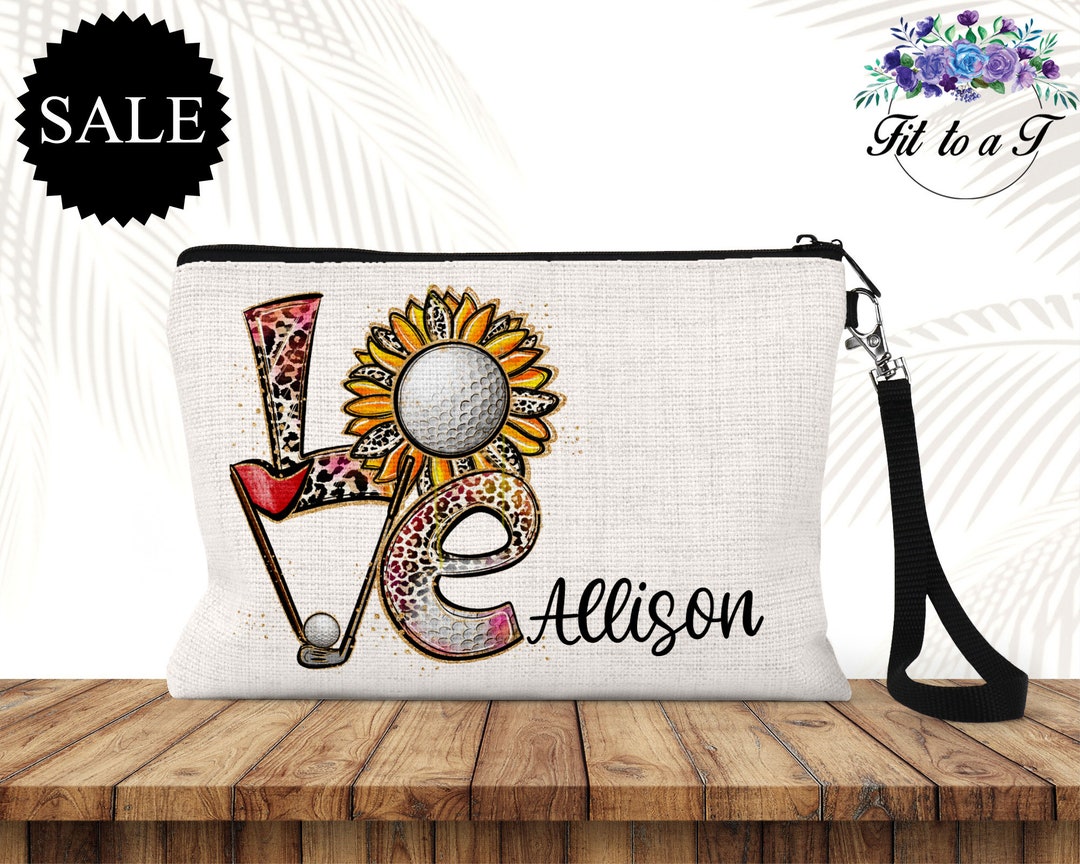 Personalized Golf Cosmetic Bag, Golf Makeup Bag, Toiletry Pouch, Coach Gift, Team Gift, Golf