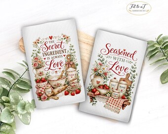 Farmhouse Strawberry Kitchen Towel: Waffle Weave Tea Towel, Dish Towels, Housewarming Gifts