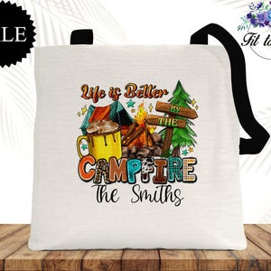 Personalized Camping Tote Bag, Camping Gifts, Camping Lover Gift, Travel Bag, Gifts for Campers, Camping Trip Gear, Camping Essentials