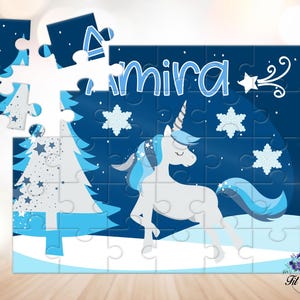 Personalized Unicorn Jigsaw Puzzle, Unique Gifts for Kids, Stocking Stuffers, Learning Toys, Party Favors, Name Puzzle, Unicorn Lover Gift